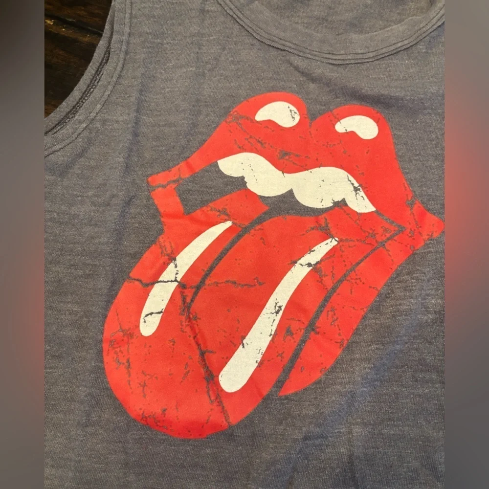 Lucy Gray Tank Top with Rolling Stones Tongue- Xl/16